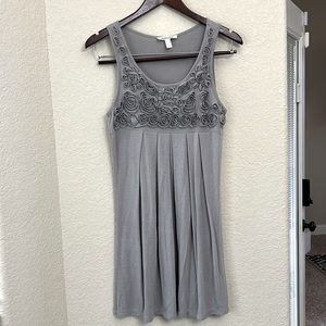 Steilmann Womens size 6 FLORAL Gray knit sleeveless Dress European Fashion